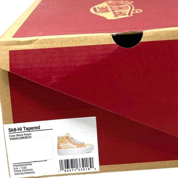 VANS Sk8-Hi Tapered Sneaker Platform Suede Canvas Peach Casual Women VN0A5JMKB0D - Picture 10 of 10